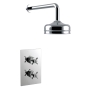 Heritage Dawlish Dual Concealed Mixer Shower with Fixed Head - Chrome