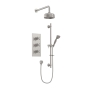 Heritage Dawlish Triple Concealed Mixer Shower with Shower Kit + Fixed Head - Brushed Nickel
