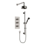 Heritage Dawlish Triple Concealed Mixer Shower with Shower Kit + Fixed Head - Brushed Nickel