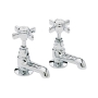 Heritage Dawlish Short Nose Basin Taps Pair - Chrome