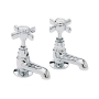 Heritage Dawlish Short Nose Basin Taps Pair - Chrome