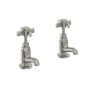 Heritage Dawlish Short Nose Basin Taps Pair - Brushed Nickel