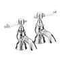 Heritage Glastonbury Bath Taps Pair - Chrome