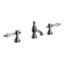 Heritage Glastonbury 3-Hole Basin Mixer Tap with Pop Up Waste - Brushed Nickel