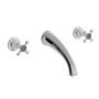 Heritage Trinity 3-Hole Wall Mounted Bath Filler Tap - Chrome