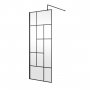 Hudson Reed Abstract Frame Wetroom Screen with Support Bar 800mm Wide - 8mm Glass