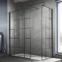 Hudson Reed Abstract Frame Wetroom Screen with Support Bar 1000mm Wide - 8mm Glass