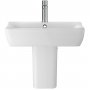 Hudson Reed Arlo Basin with Semi Pedestal 550mm Wide - 1 Tap Hole