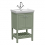 Hudson Reed Bexley Floor Standing Vanity Unit with 1TH Basin 500mm Wide - Fern Green