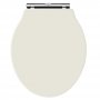 Hudson Reed Chancery Soft Close Toilet Seat Ivory Chrome Hinges