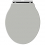 Hudson Reed Chancery Soft Close Toilet Seat Stone Grey Chrome Hinges