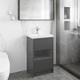 Hudson Reed Coast Floor Standing Vanity Unit with Basin 1 500mm Wide - Gloss Grey