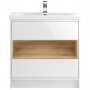 Hudson Reed Coast Floor Standing Vanity Unit with Basin 3 800mm Wide - Gloss White