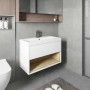 Hudson Reed Coast Wall Hung Vanity Unit with Basin 3 800mm Wide - Gloss White