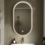 Hudson Reed Columba Brushed Brass Inset Framed LED Touch Sensor Bathroom Mirror 800mm H x 500mm W