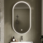 Hudson Reed Columba Chrome Inset Framed LED Touch Sensor Bathroom Mirror 800mm H x 500mm W