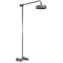 Hudson Reed Thermostatic Bar Shower Mixer and Rigid Riser with Fixed Head - Brushed Pewter
