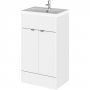 Hudson Reed Fusion Floor Standing Vanity Unit with Basin 500mm Wide - Gloss White