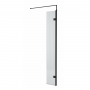 Nuie Fluted Wet Room Hinged Return Panel 1850mm High x 300mm Wide with Support Bar 8mm Glass - Matt Black