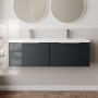 Hudson Reed Fluted Twin 1200mm 2-Drawer Wall Hung Vanity Unit