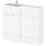 Hudson Reed Fusion LH Combination Unit with 500mm WC Unit - 1000mm Wide - Gloss White