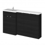 Hudson Reed Fusion LH Combination Unit with 300mm Base Unit x 3 - 1500mm Wide - Charcoal Black Woodgrain