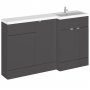Hudson Reed Fusion RH Combination Unit with 500mm WC Unit - 1500mm Wide - Gloss Grey