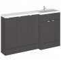 Hudson Reed Fusion RH Combination Unit with 300mm Base Unit x 3 - 1500mm Wide - Gloss Grey