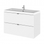 Hudson Reed Fusion Wall Hung 2-Drawer Vanity Unit with Basin 800mm Wide - Gloss White