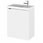 Hudson Reed Fusion Wall Hung 1-Door Vanity Unit with Compact Basin 400mm Wide - Gloss White