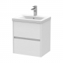 Hudson Reed Havana Wall Hung 2-Drawer Vanity Unit with Basin 1 500mm Wide - White Ash