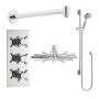 Hudson Reed Kristal Triple Concealed Mixer Shower with Slimline Shower Kit and Fixed Head