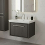 Hudson Reed Lille 600mm 1-Drawer Wall Hung Vanity Unit with Fireclay Basin