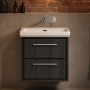 Hudson Reed Lille 600mm 2-Drawer Wall Hung Vanity Unit with Fireclay Basin