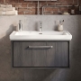 Hudson Reed Lille 800mm 1-Drawer Wall Hung Vanity Unit with Fireclay Basin