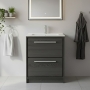 Hudson Reed Lille 600mm 2-Drawer Floor Standing Vanity Unit with Ceramic Basin