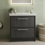 Hudson Reed Lille 800mm 2-Drawer Floor Standing Vanity Unit with Fireclay Basin