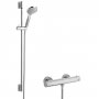Hudson Reed Minimalist Thermostatic Bar Shower Valve with Slimline Slider Rail Kit - Chrome