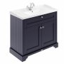Hudson Reed Old London Floor Standing Vanity Unit with 1TH Basin 1000mm Wide - Twilight Blue