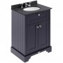 Hudson Reed Old London Floor Standing Vanity Unit with 3TH Black Marble Top Basin 600mm Wide - Twilight Blue