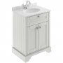 Hudson Reed Old London Floor Standing Vanity Unit with 1TH Grey Marble Top Basin 600mm Wide - Timeless Sand
