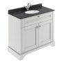 Hudson Reed Old London Floor Standing Vanity Unit with 1TH Black Marble Top Basin 1000mm Wide - Timeless Sand