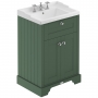 Hudson Reed Old London Floor Standing Vanity Unit with 3TH Basin 600mm Wide - Hunter Green