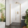 Hudson Reed Outer Frame Brushed Brass 1950mm Wet Room Glass Shower Screen