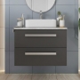 Hudson Reed Quartet 720mm 2-Drawer Wall Hung Vanity Unit with Countertop