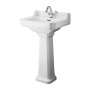 Hudson Reed Richmond Basin with Full Pedestal 500mm Wide - 1 Tap Hole
