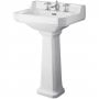 Hudson Reed Richmond Basin and Comfort Height Full Pedestal 600mm Wide - 3 Tap Hole