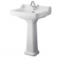 Hudson Reed Richmond Basin and Comfort Height Full Pedestal 600mm Wide - 1 Tap Hole