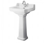 Hudson Reed Richmond Basin and Comfort Height Full Pedestal 500mm Wide - 1 Tap Hole