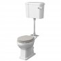 Hudson Reed Richmond Mid Level Toilet with Lever Cistern and Flush Pipe Kit - Excluding Seat